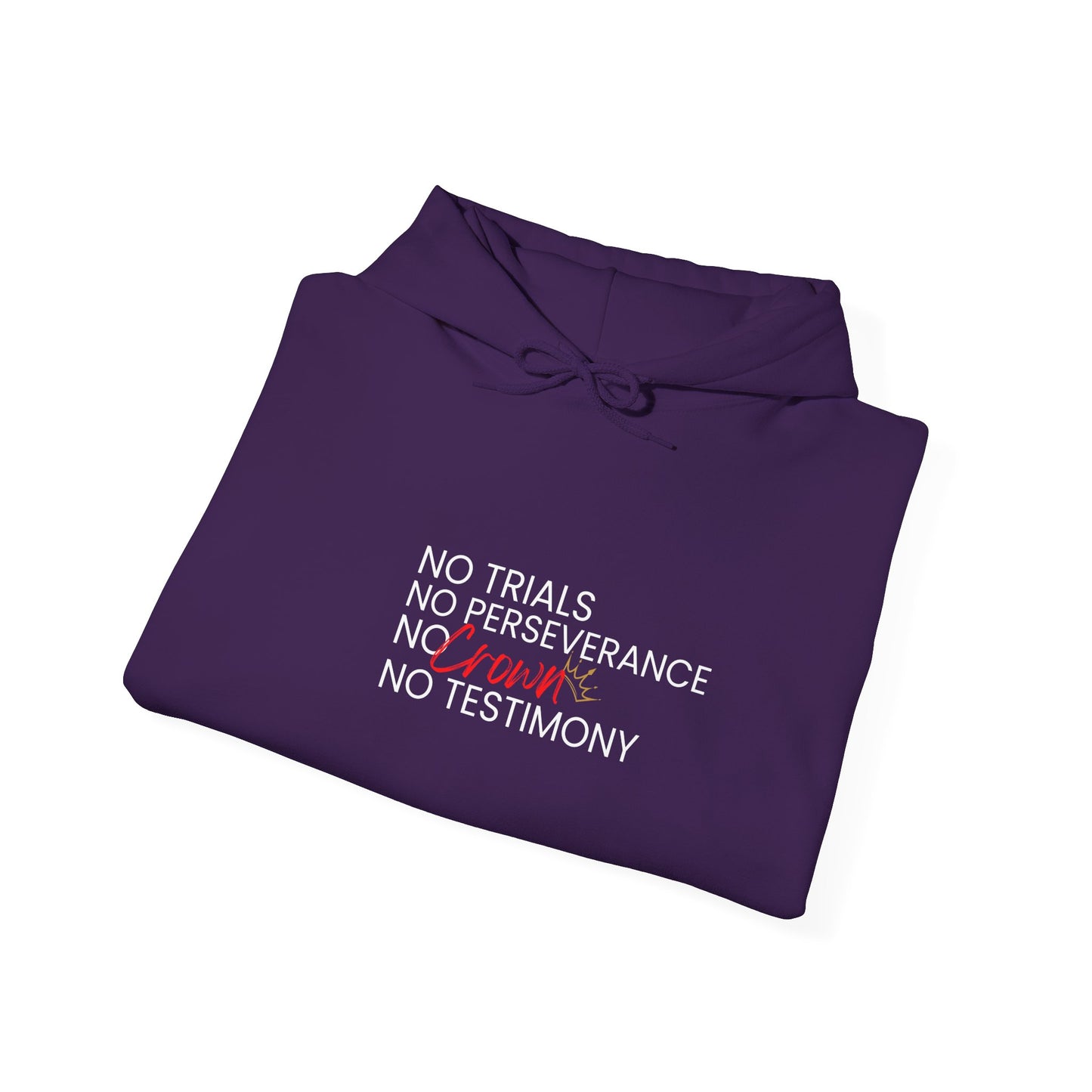 No Trials, No Perseverance, No Crown, No Testimony – Christian Hoodie