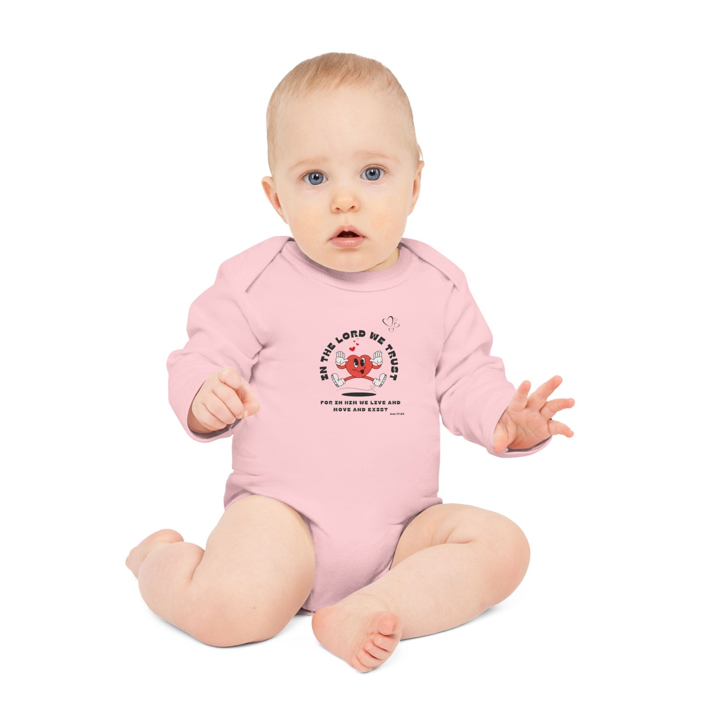 Baby Long-Sleeve Organic Bodysuit - Faith Inspired Design