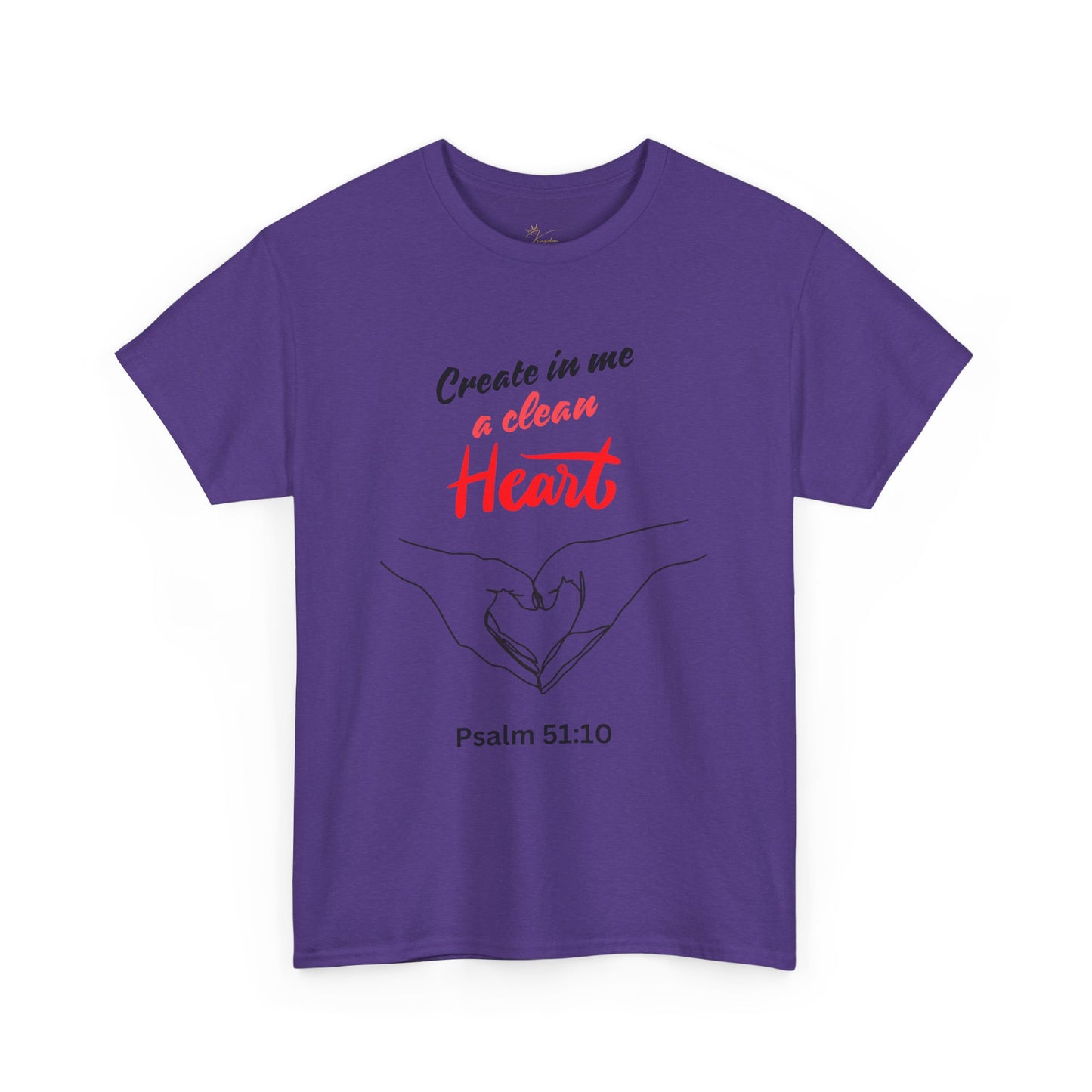 Inspirational Unisex Heavy Cotton Tee - "Create in Me a Clean Heart"