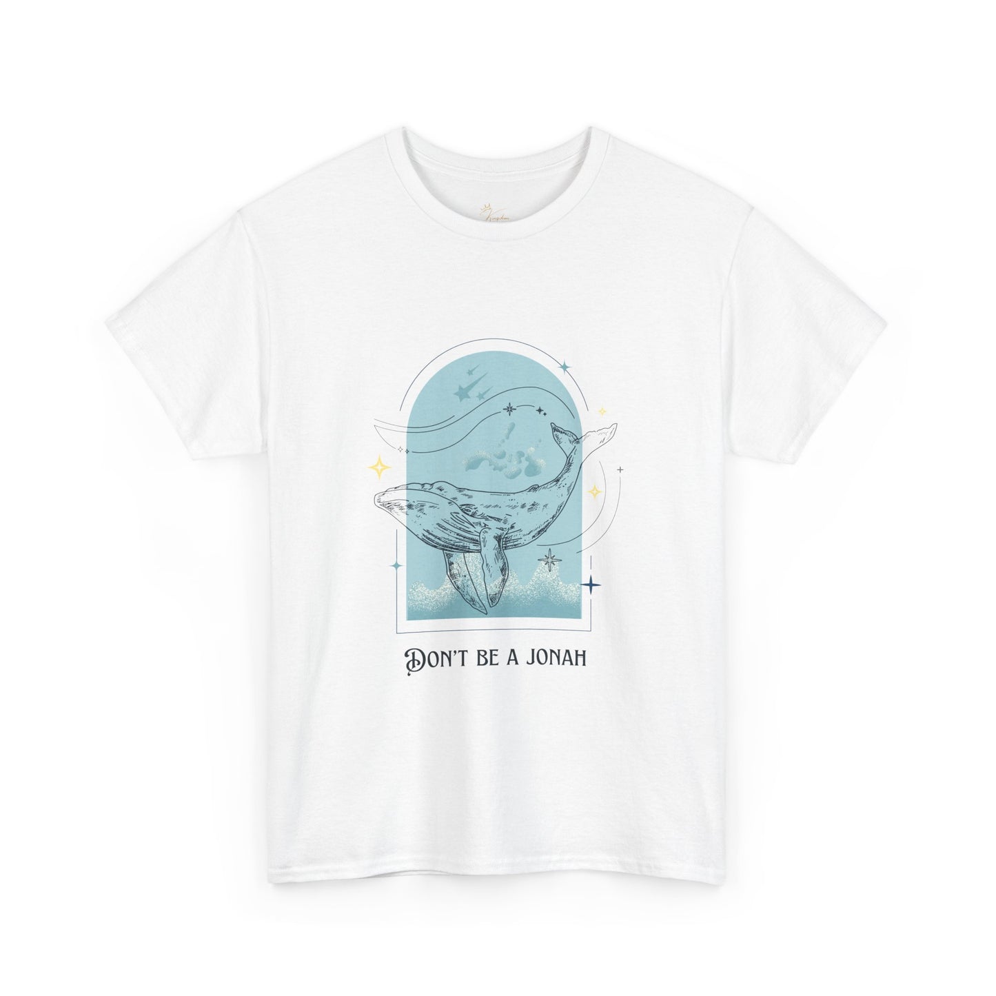 Whale Illustration Unisex Heavy Cotton Tee - "Don't Be A Jonah"