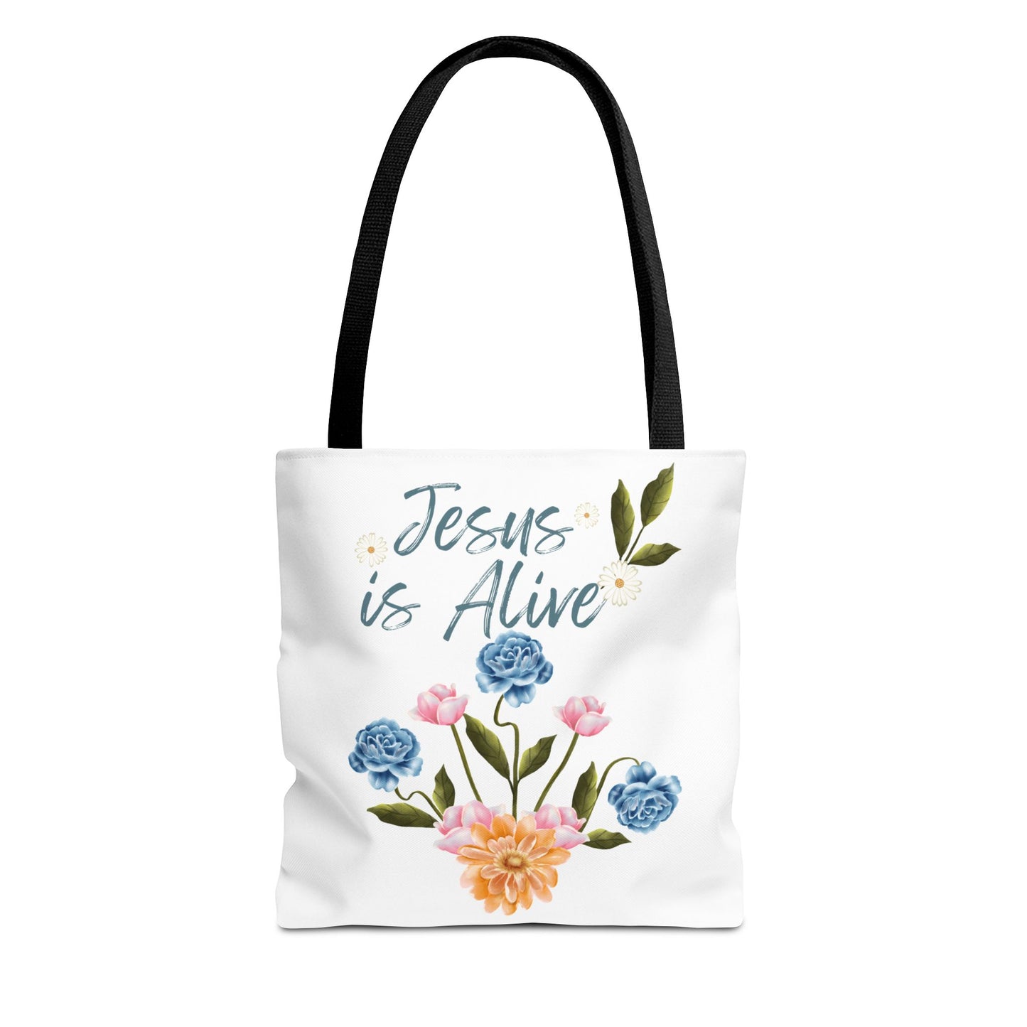 Inspirational Floral Tote Bag - 'Jesus is Alive' - Perfect for Everyday Use and Celebrations