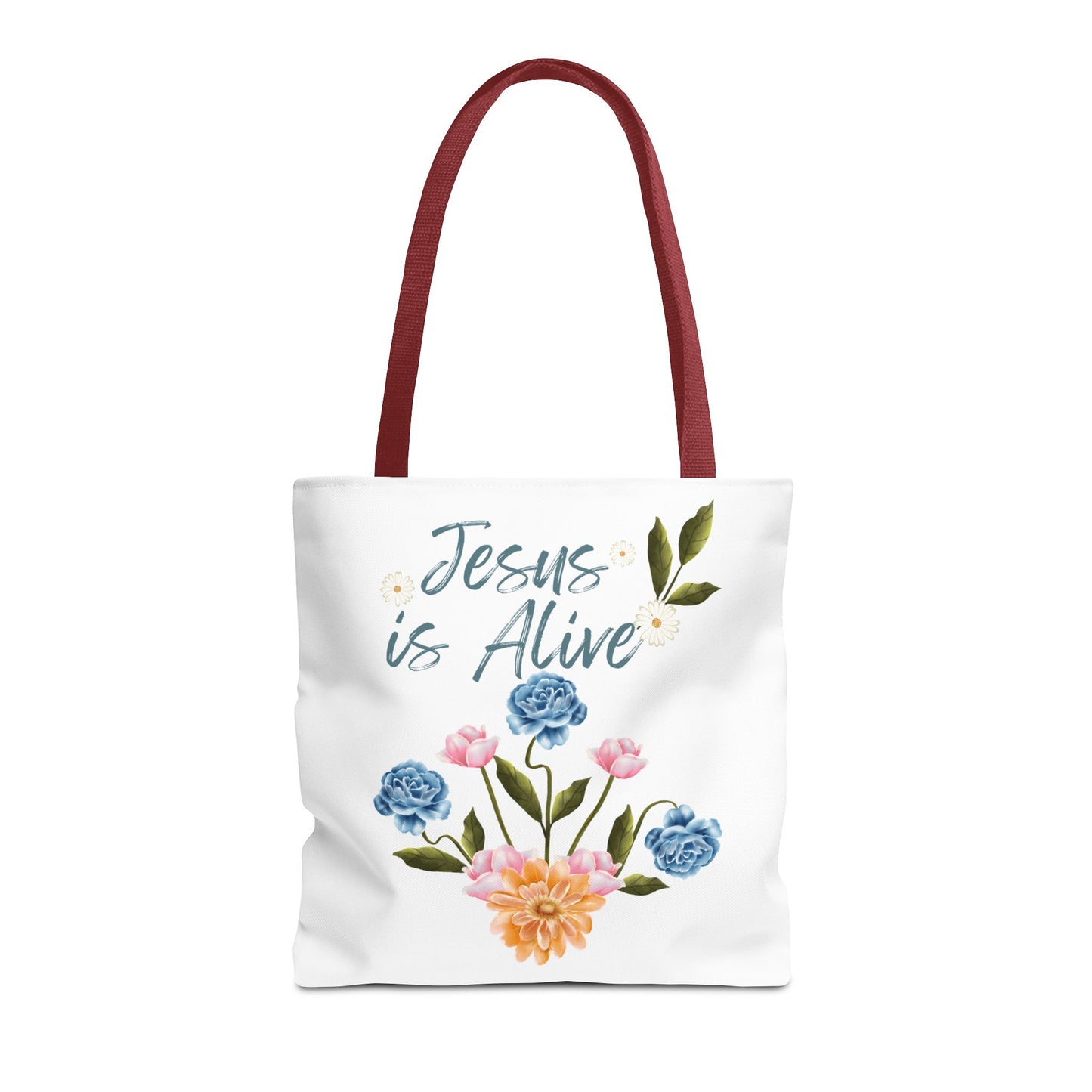 Inspirational Floral Tote Bag - 'Jesus is Alive' - Perfect for Everyday Use and Celebrations