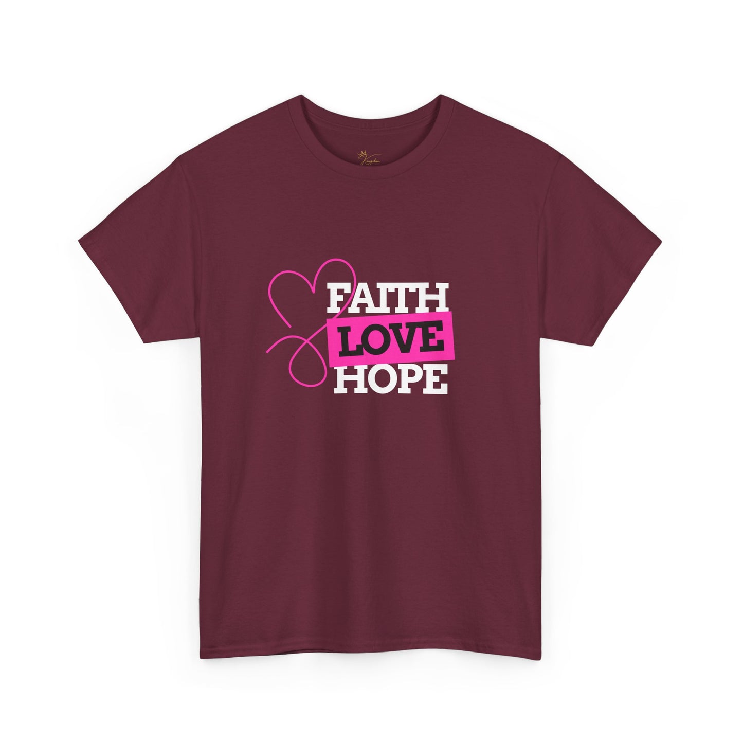 Faith Love Hope Unisex Heavy Cotton Tee - Inspirational Graphic T-Shirt