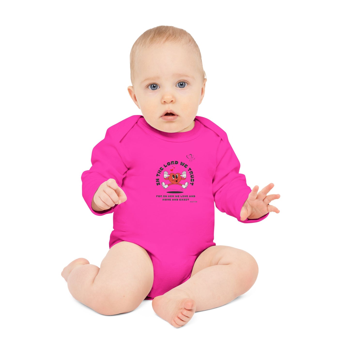 Baby Long-Sleeve Organic Bodysuit - Faith Inspired Design