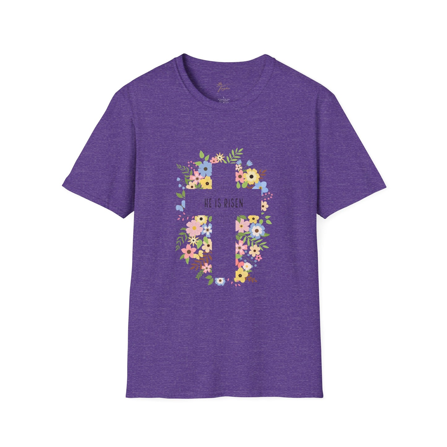 He is Risen Floral Unisex Softstyle T-Shirt | Easter Celebration Tee
