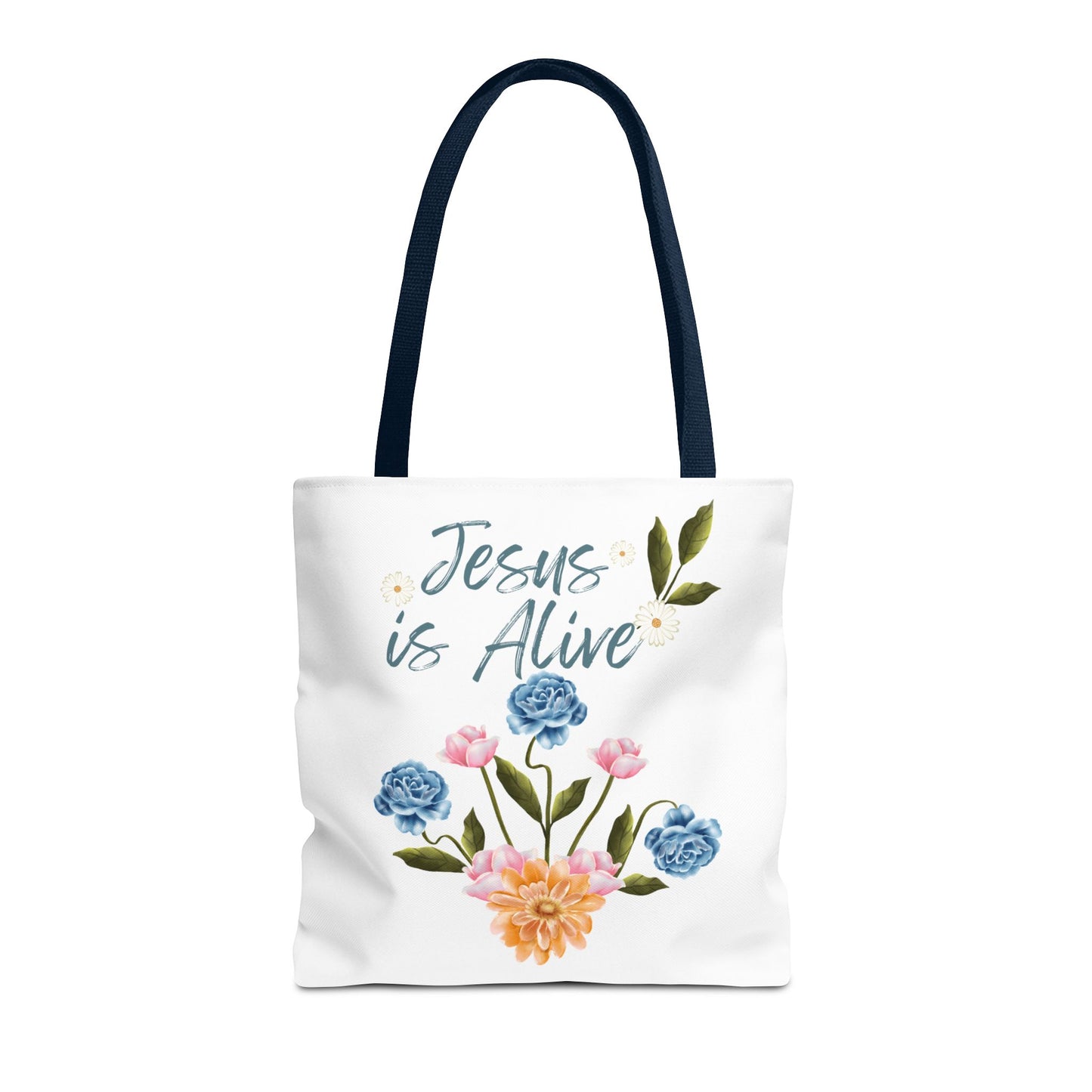 Inspirational Floral Tote Bag - 'Jesus is Alive' - Perfect for Everyday Use and Celebrations