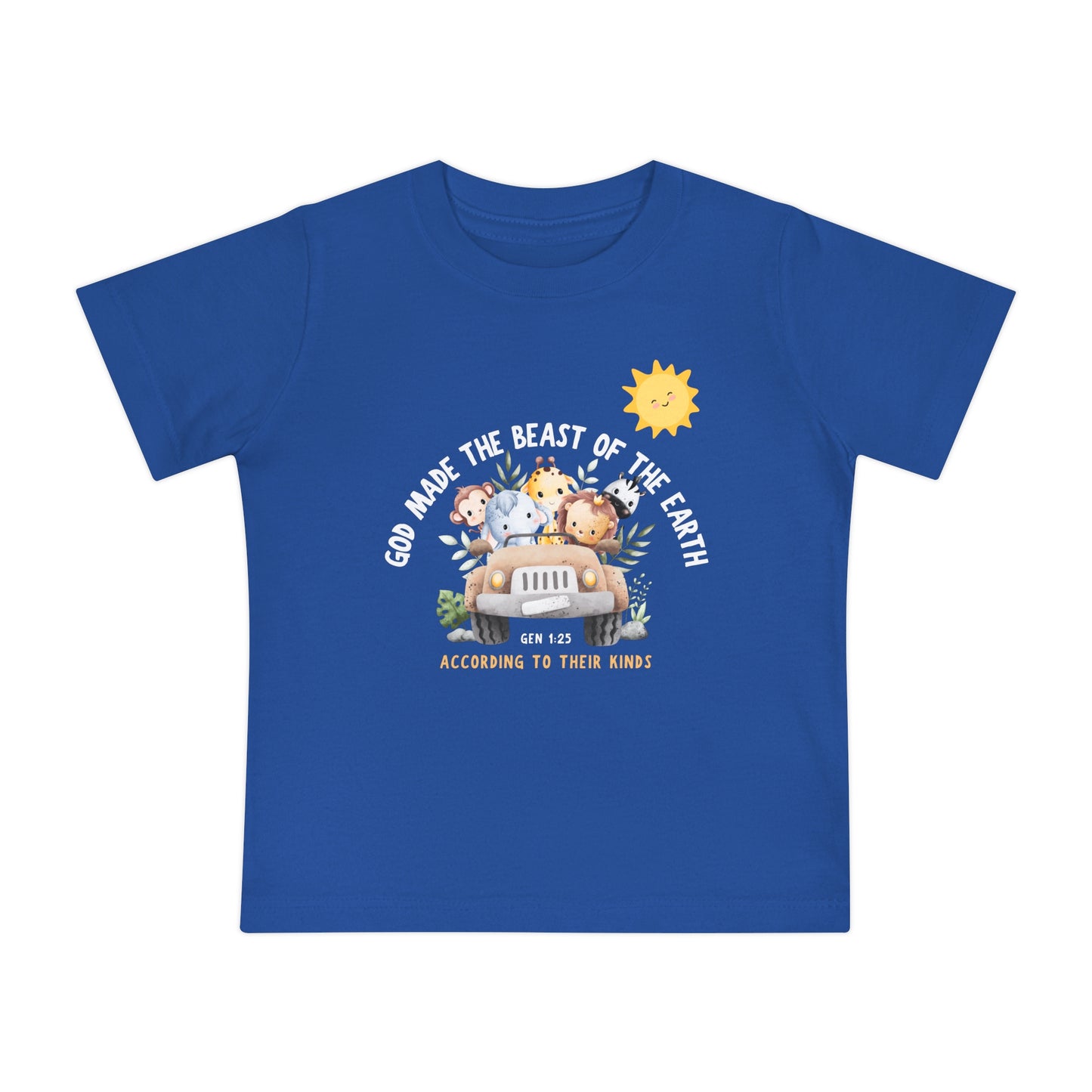 Cute Baby Short Sleeve T-Shirt - "God Made the Beast of the Earth" Design