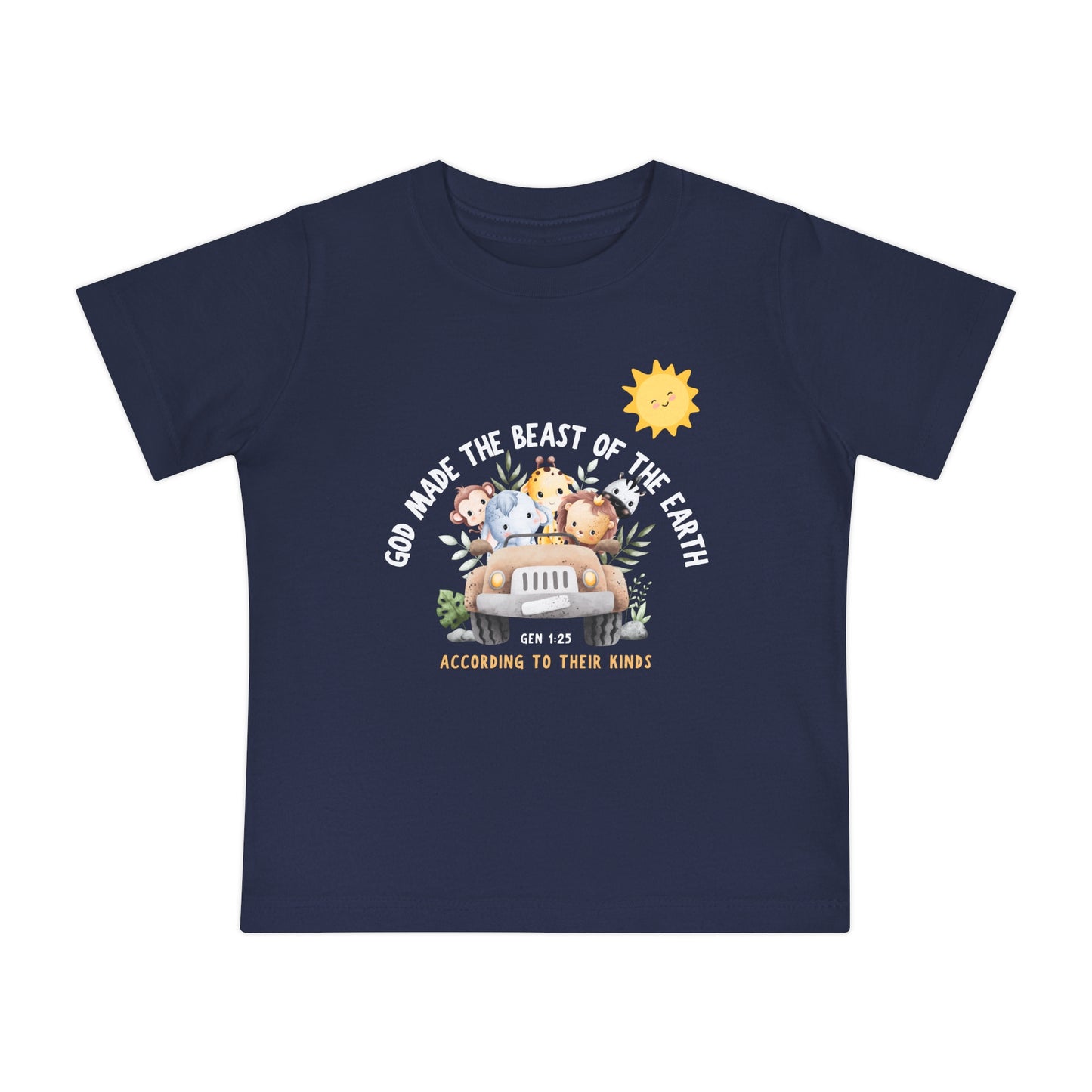 Cute Baby Short Sleeve T-Shirt - "God Made the Beast of the Earth" Design