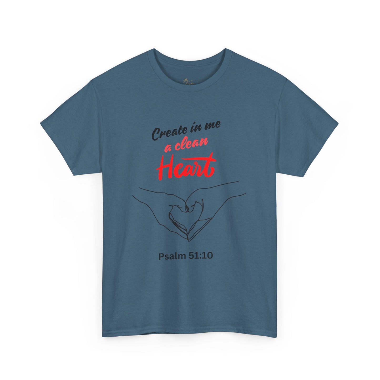 Inspirational Unisex Heavy Cotton Tee - "Create in Me a Clean Heart"