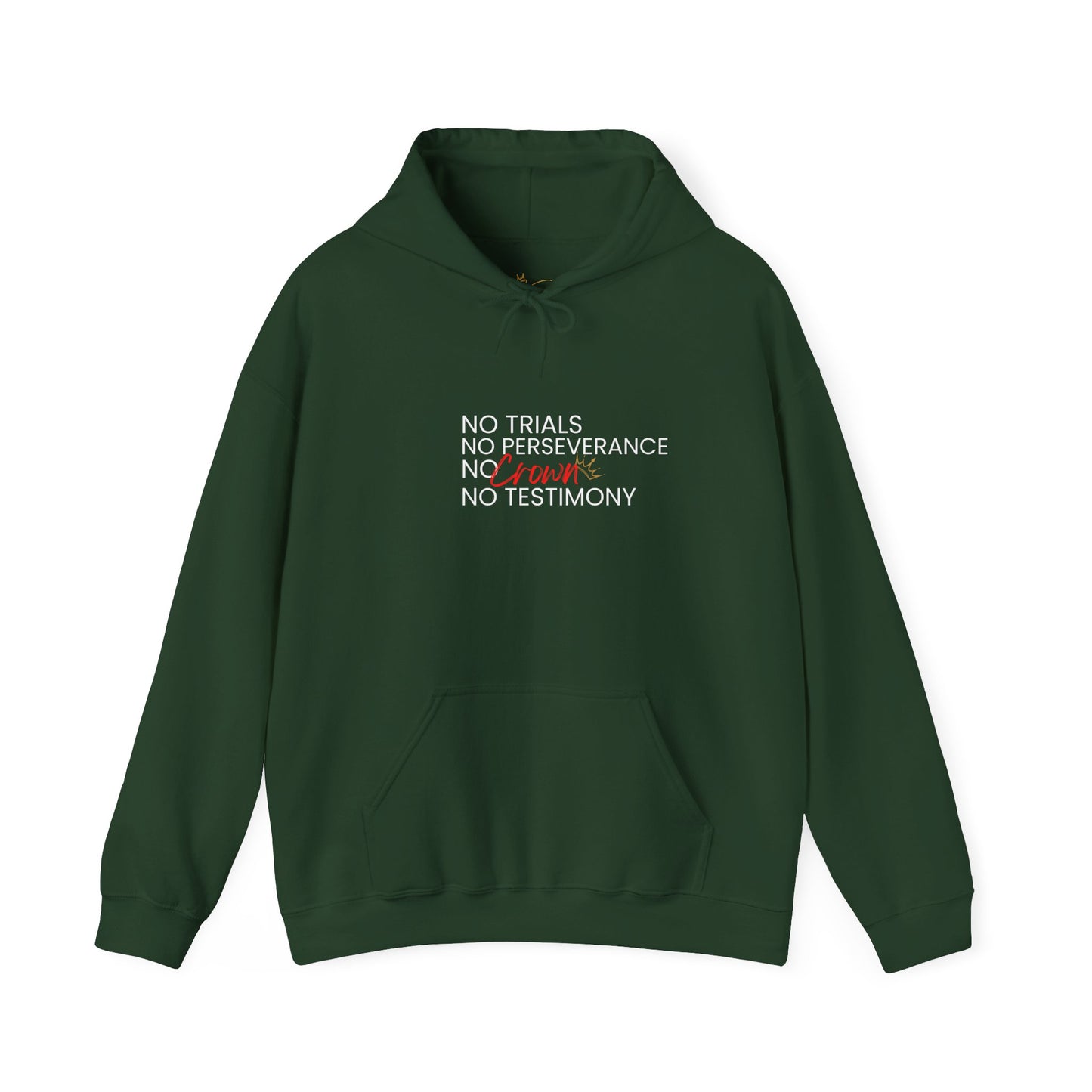 No Trials, No Perseverance, No Crown, No Testimony – Christian Hoodie