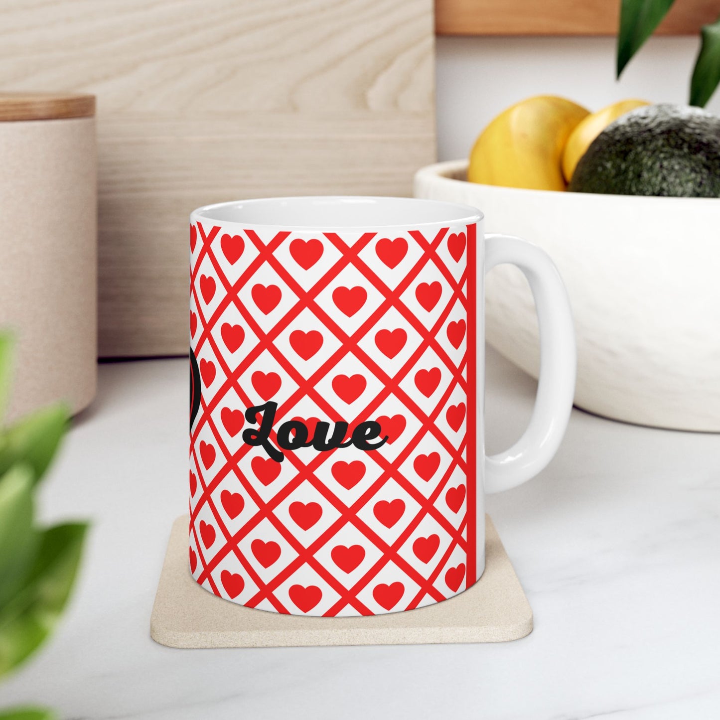 God is Love - Ceramic Mug with Heart Design - (11oz, 15oz)
