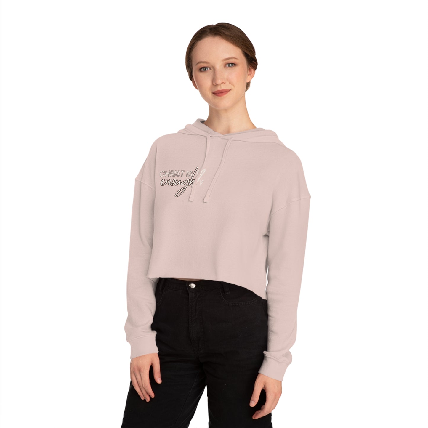 Women’s Cropped Hoodie- "Christ is Enough" - Cozy Faith Apparel