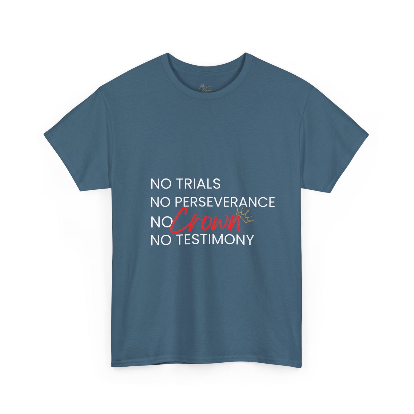 No Trials, No Perseverance, No Crown, No Testimony - Unisex Heavy Cotton Tee