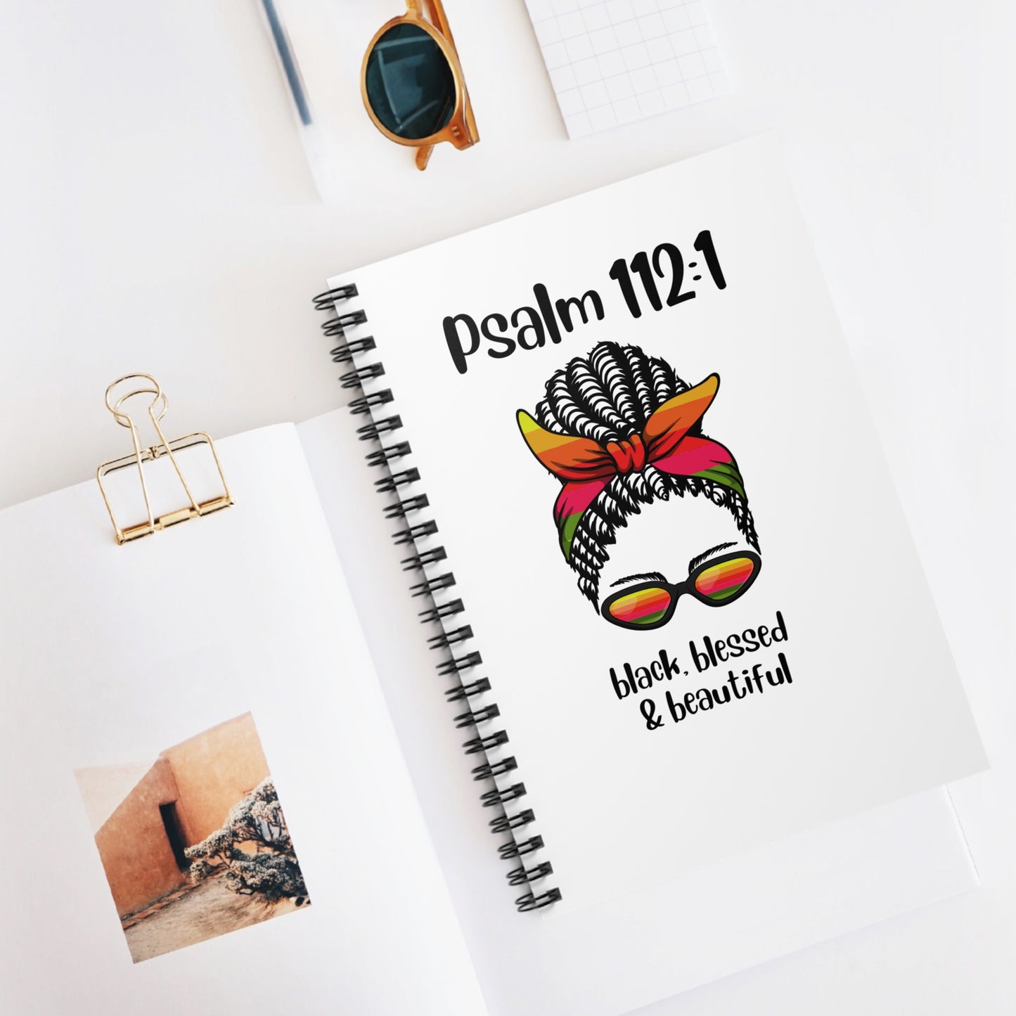 Inspirational Spiral Notebook - Black Blessed & Beautiful