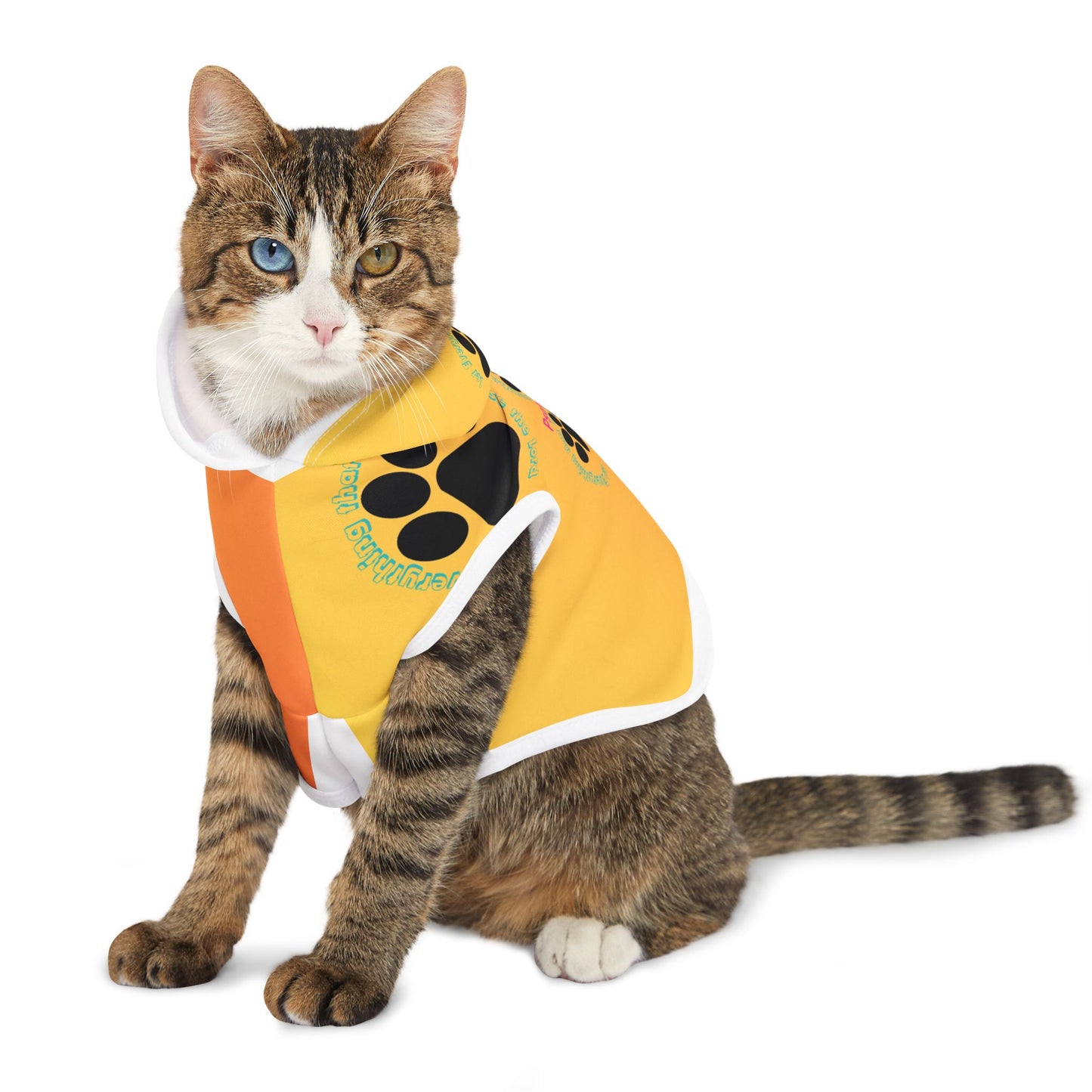 Paw Print Pet Hoodie with Psalm 150:6 - Cozy Canine Apparel for Dog Lovers