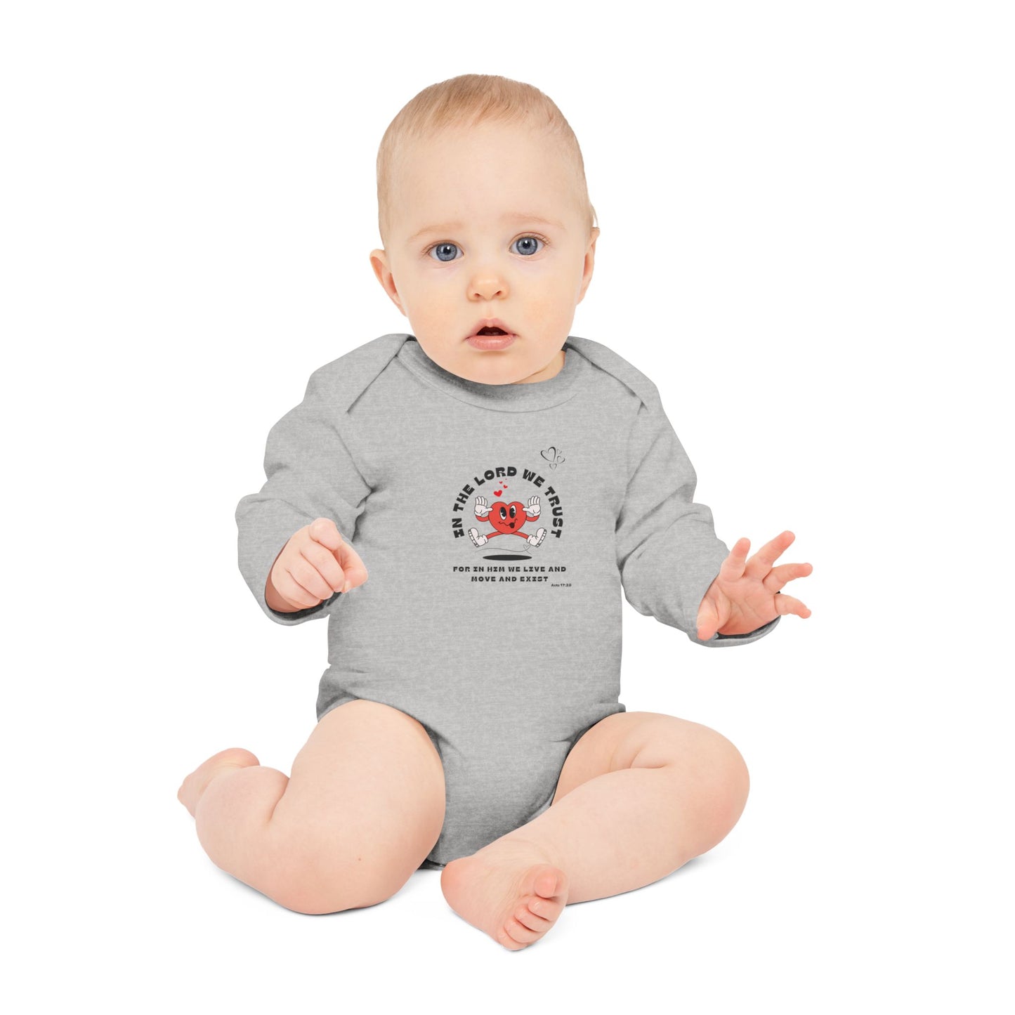 Baby Long-Sleeve Organic Bodysuit - Faith Inspired Design