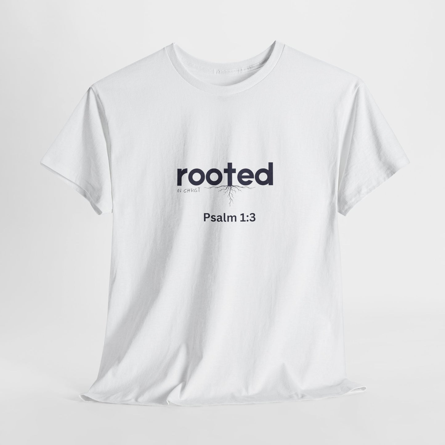 Inspirational Unisex Heavy Cotton Tee - "Rooted Psalm 1:3"