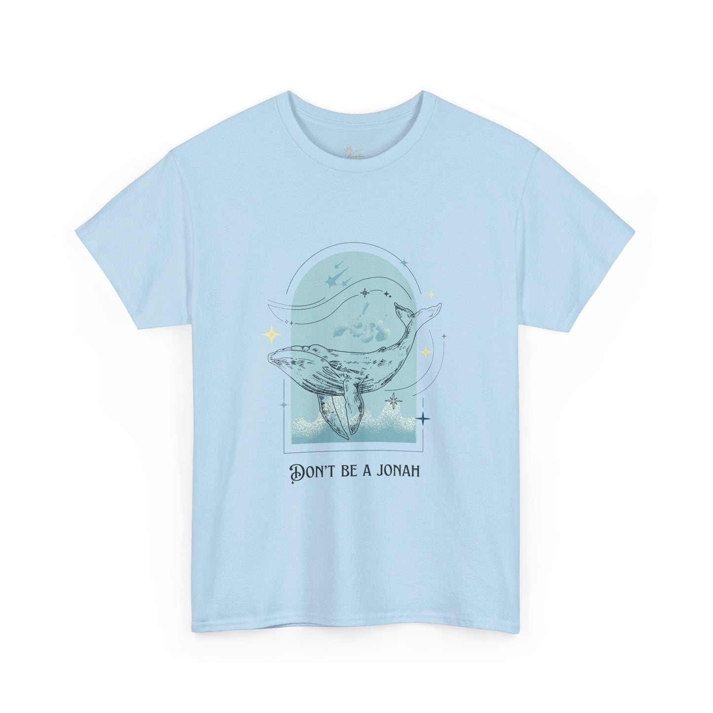 Whale Illustration Unisex Heavy Cotton Tee - "Don't Be A Jonah"