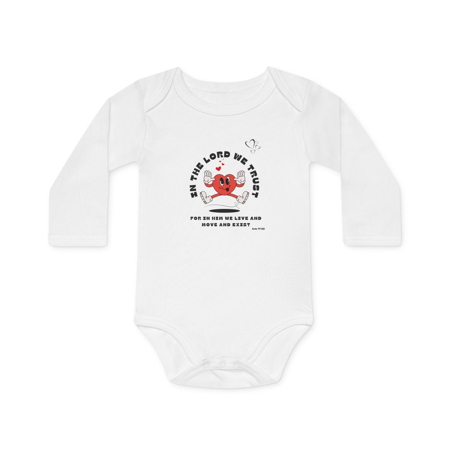 Baby Long-Sleeve Organic Bodysuit - Faith Inspired Design