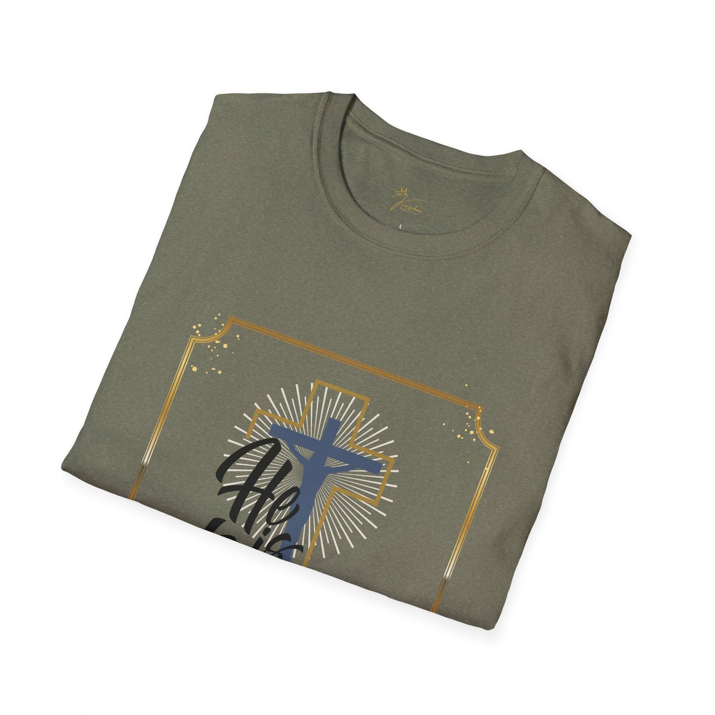 He is Risen Unisex Softstyle T-Shirt - Faith Inspired Easter Tee