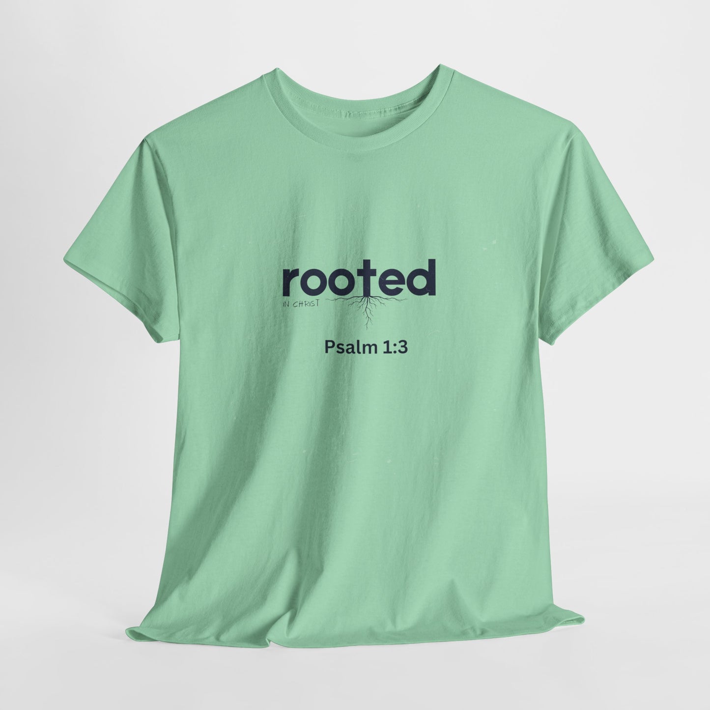 Inspirational Unisex Heavy Cotton Tee - "Rooted Psalm 1:3"
