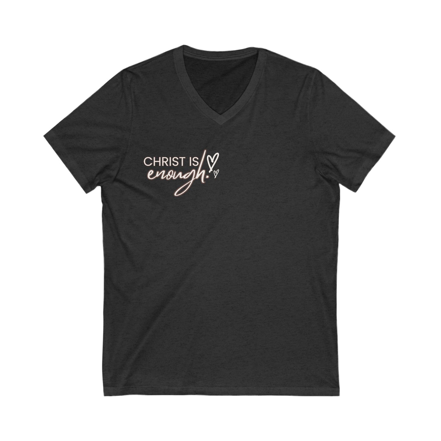 Christian Inspirational V-Neck Tee - 'Christ is Enough'