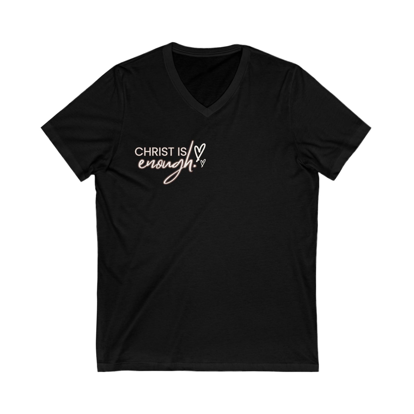 Christian Inspirational V-Neck Tee - 'Christ is Enough'