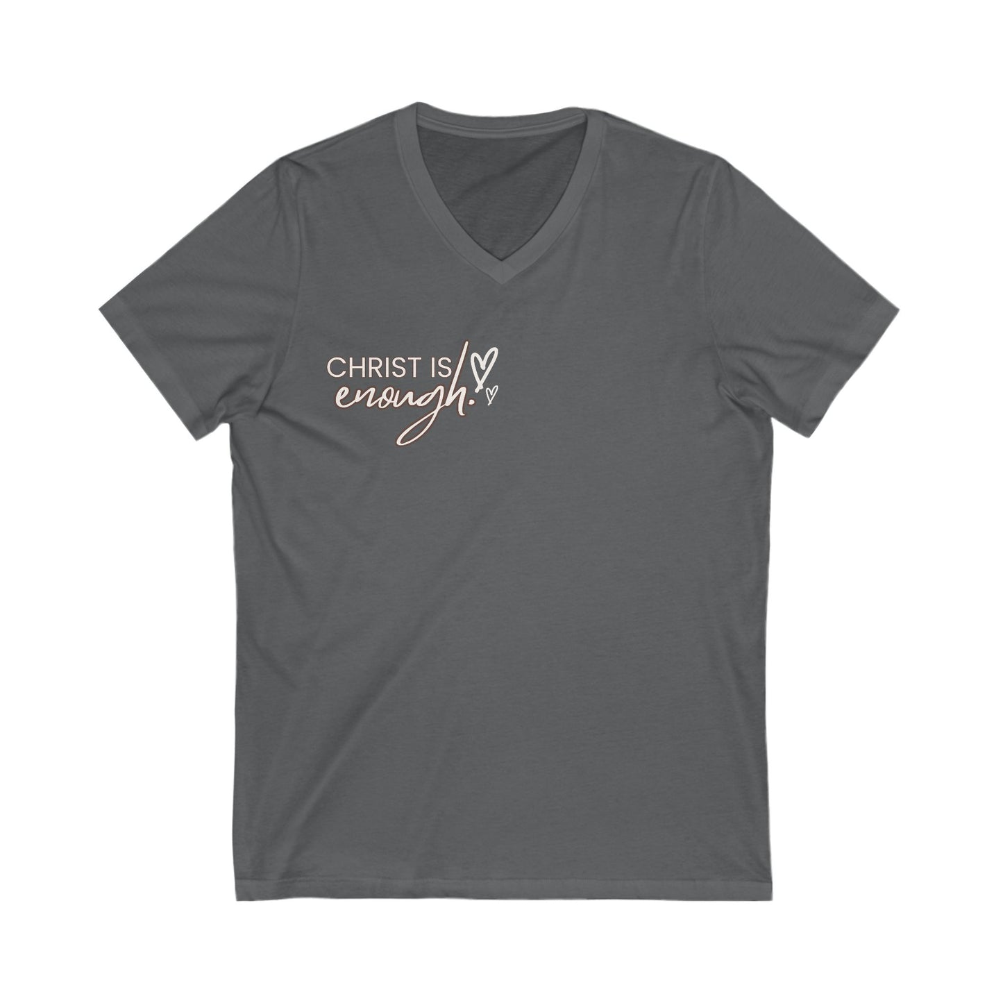 Christian Inspirational V-Neck Tee - 'Christ is Enough'
