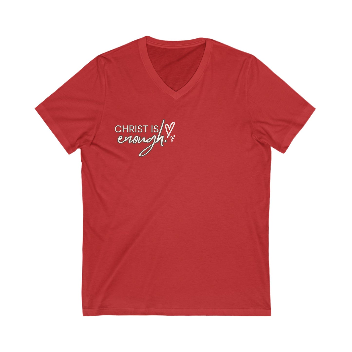 Christian Inspirational V-Neck Tee - 'Christ is Enough'