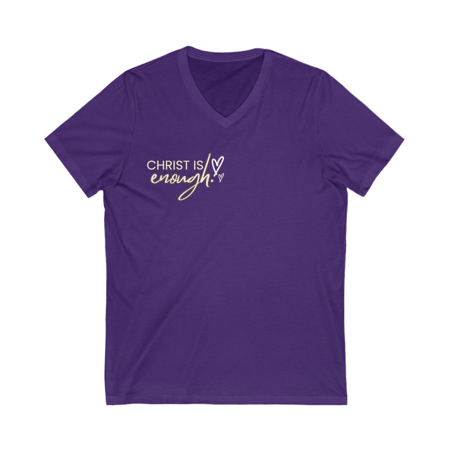 Christian Inspirational V-Neck Tee - 'Christ is Enough'