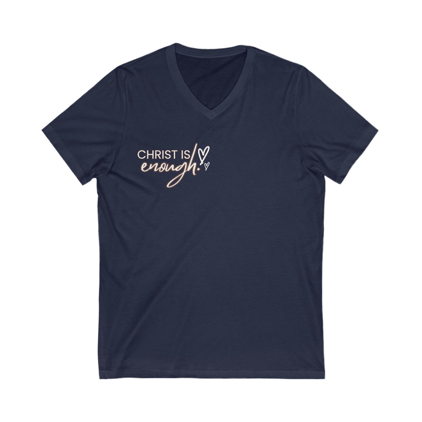 Christian Inspirational V-Neck Tee - 'Christ is Enough'
