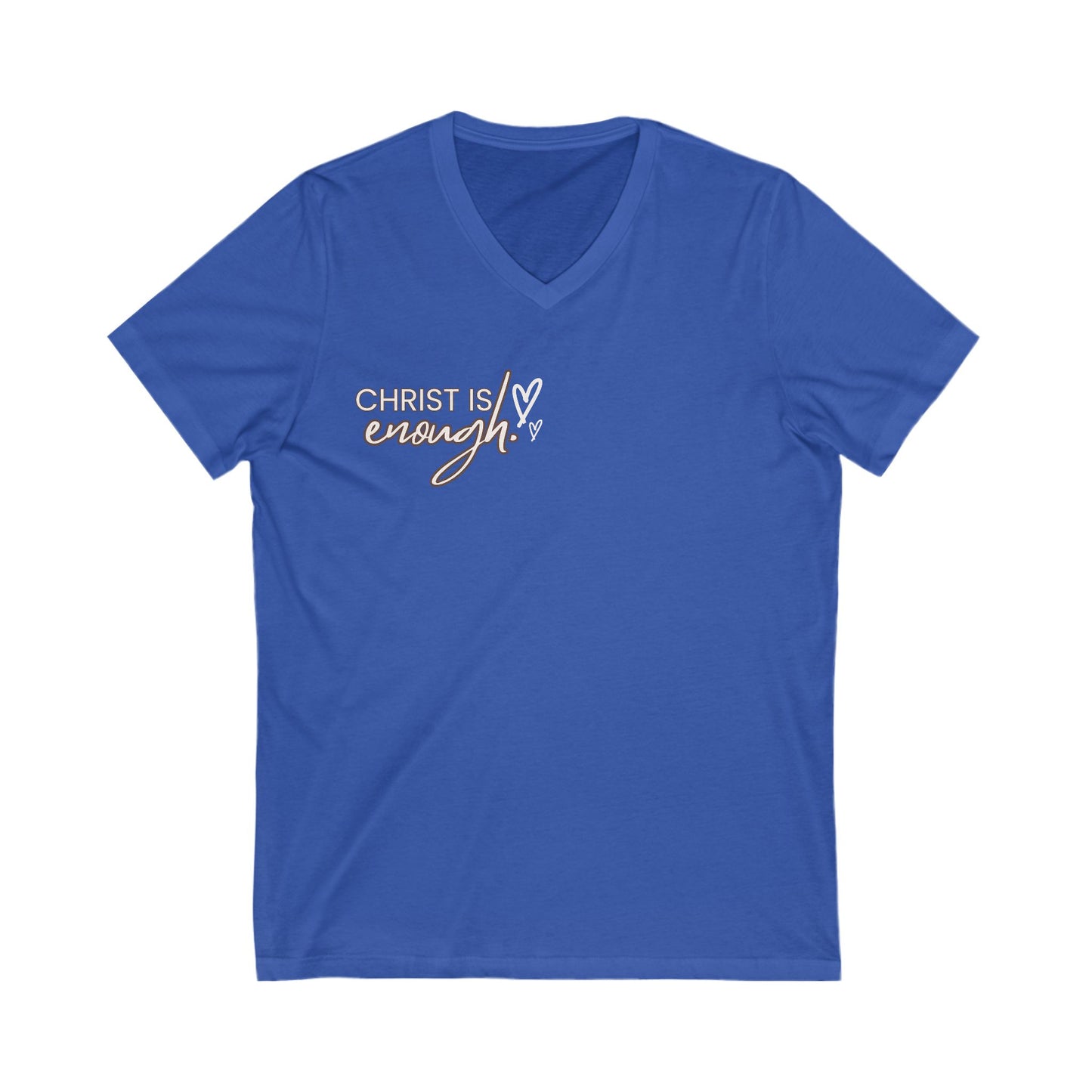 Christian Inspirational V-Neck Tee - 'Christ is Enough'