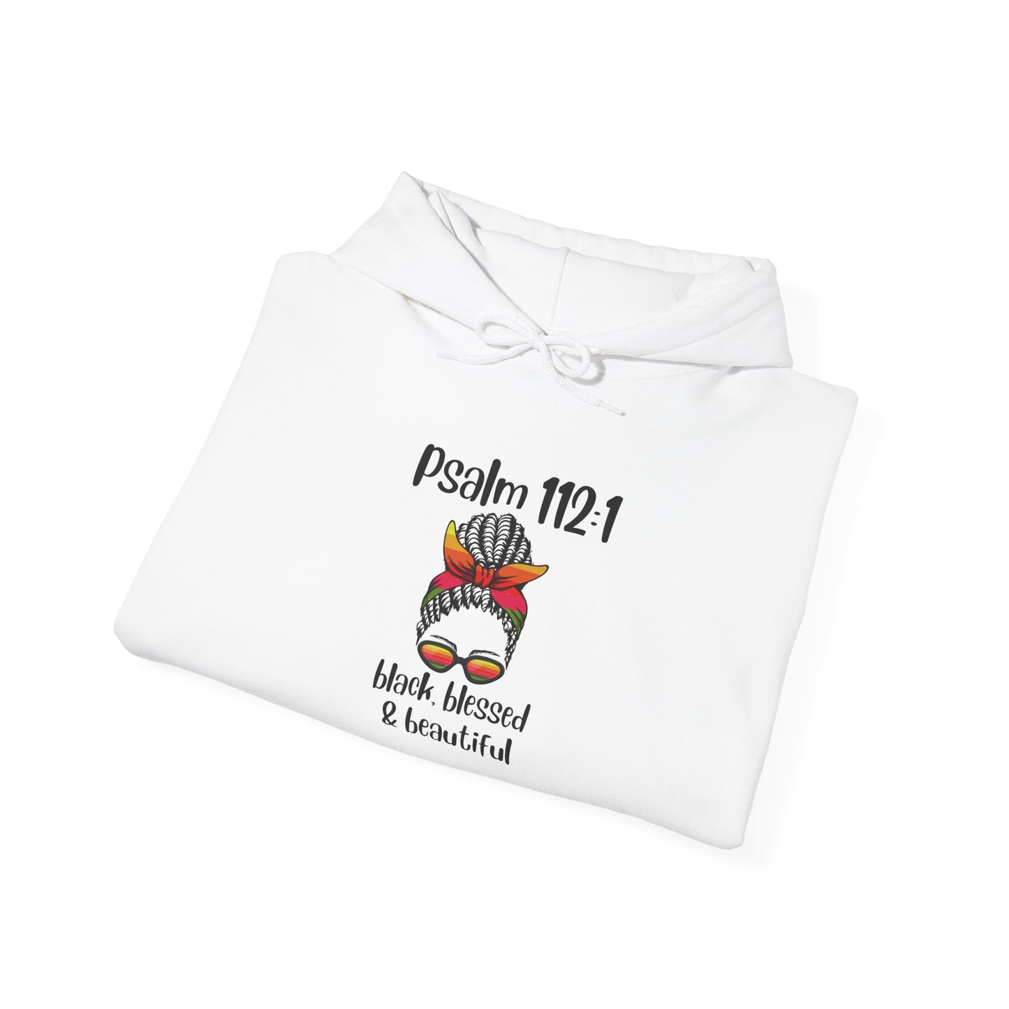 Inspirational Hooded Sweatshirt - "Black Blessed & Beautiful" - Unisex Heavy Blend™