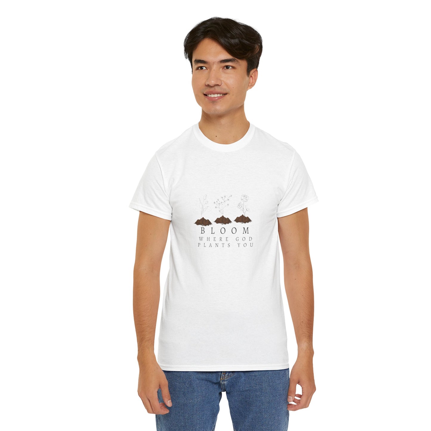 Bloom Where God Plants You Unisex Heavy Cotton Tee