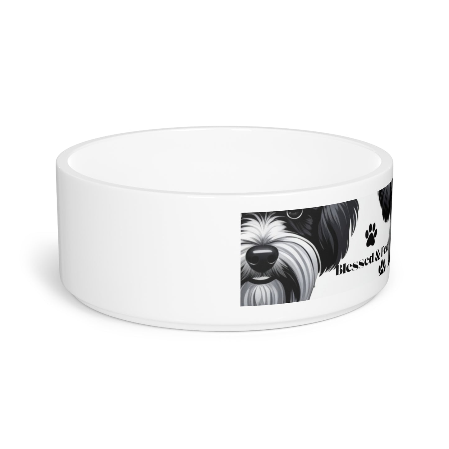 Blessed & Fed Pet Bowl - Cute Dog Design for Pet Lovers