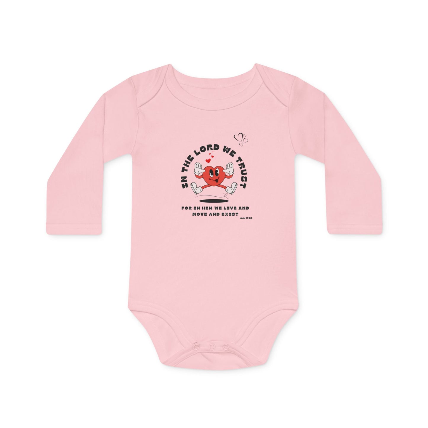 Baby Long-Sleeve Organic Bodysuit - Faith Inspired Design
