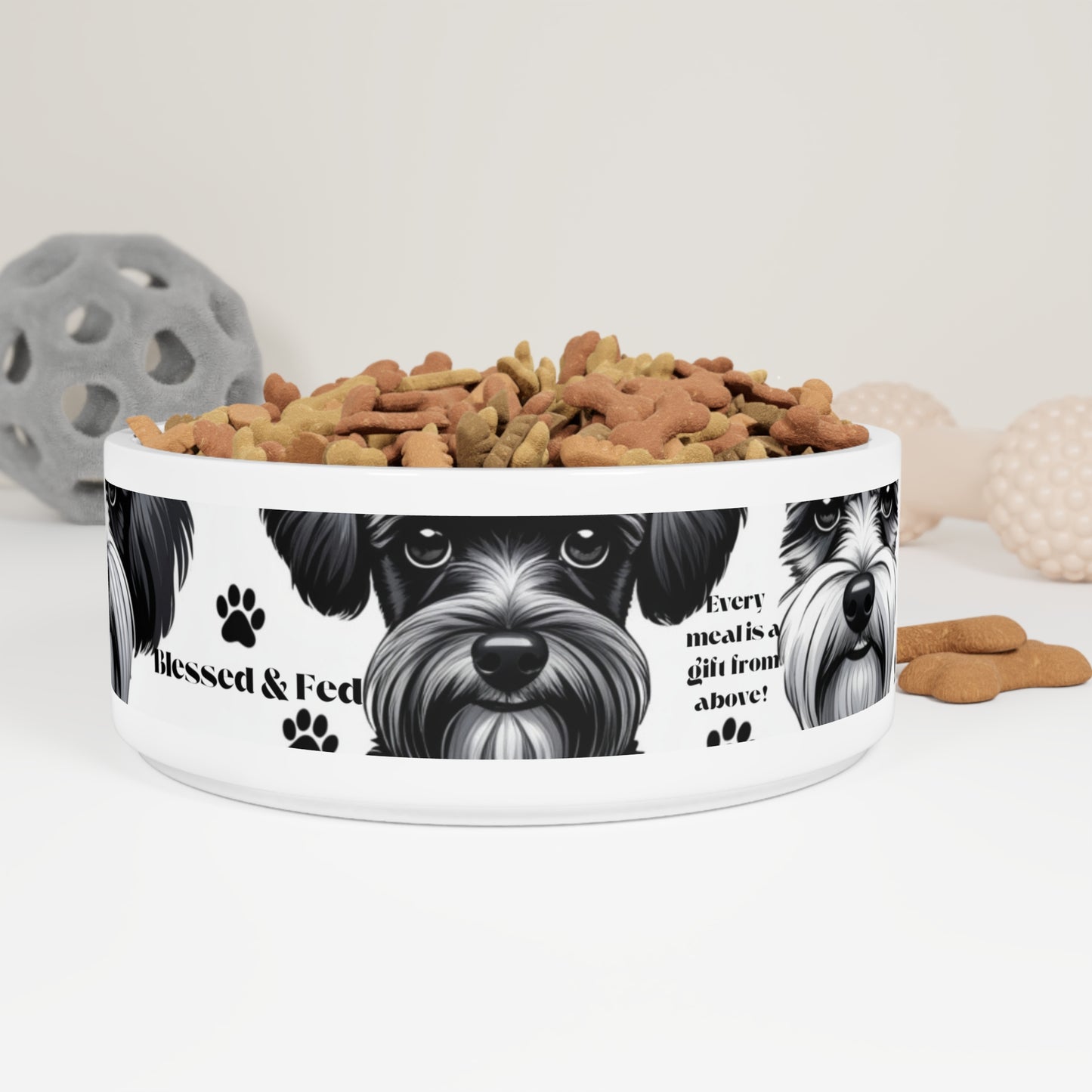 Blessed & Fed Pet Bowl - Cute Dog Design for Pet Lovers
