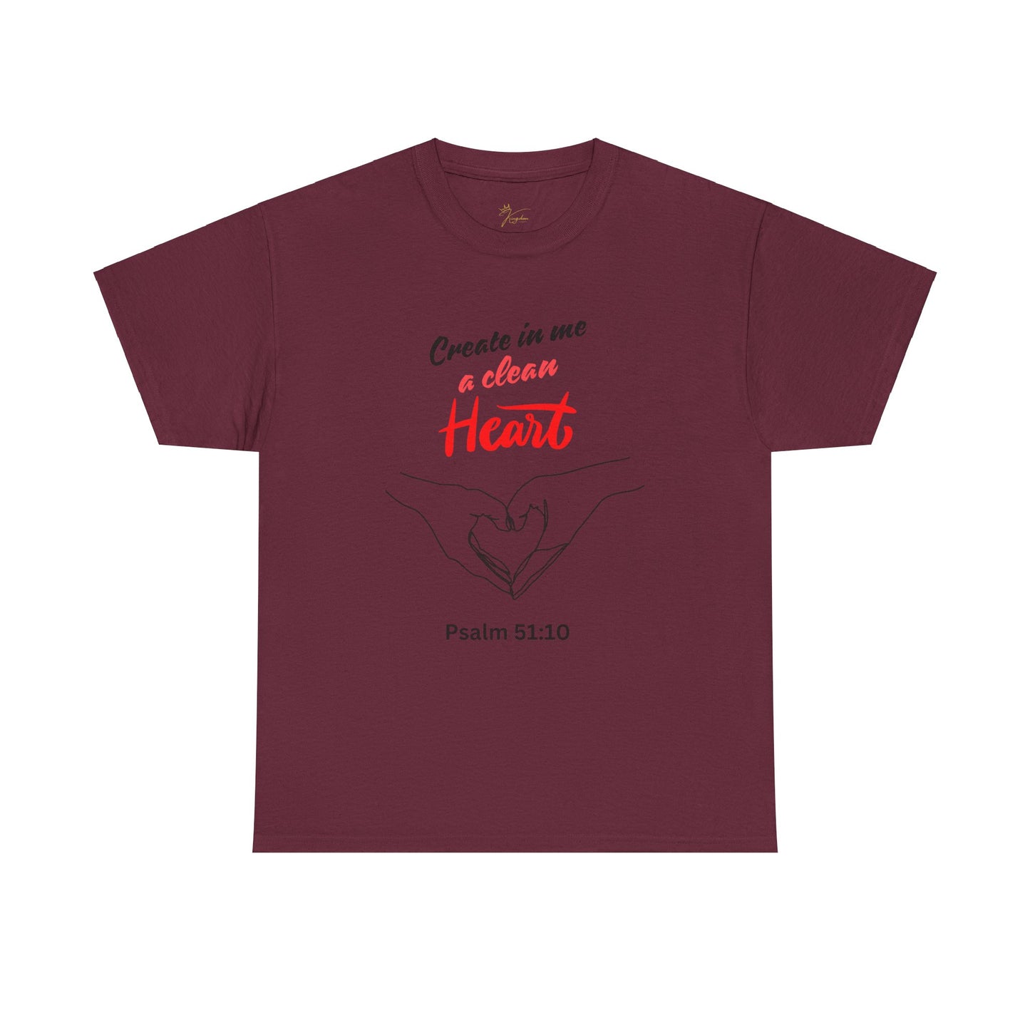 Inspirational Unisex Heavy Cotton Tee - "Create in Me a Clean Heart"