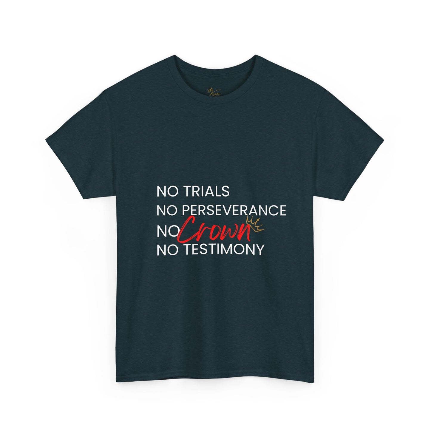No Trials, No Perseverance, No Crown, No Testimony - Unisex Heavy Cotton Tee