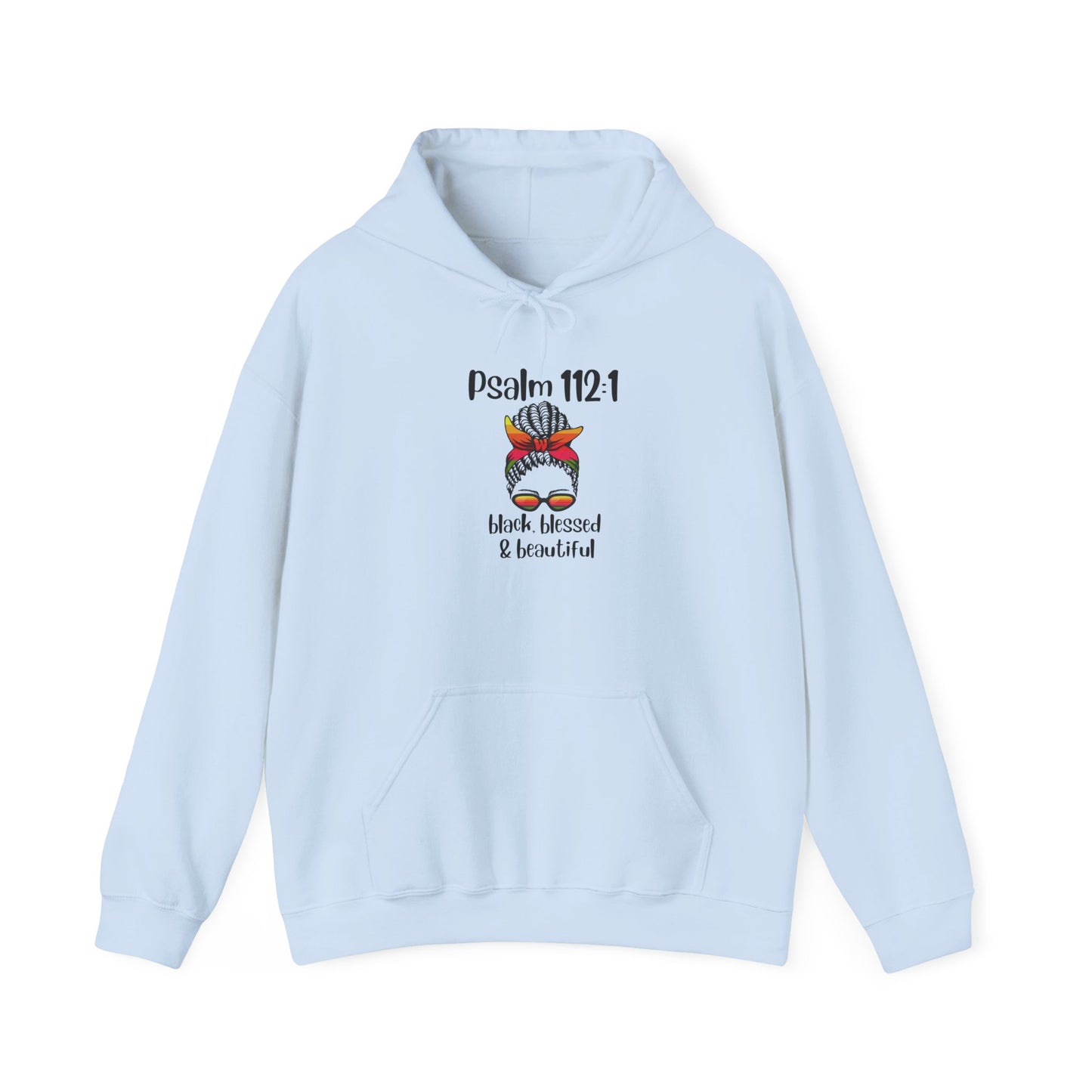 Inspirational Hooded Sweatshirt - "Black Blessed & Beautiful" - Unisex Heavy Blend™