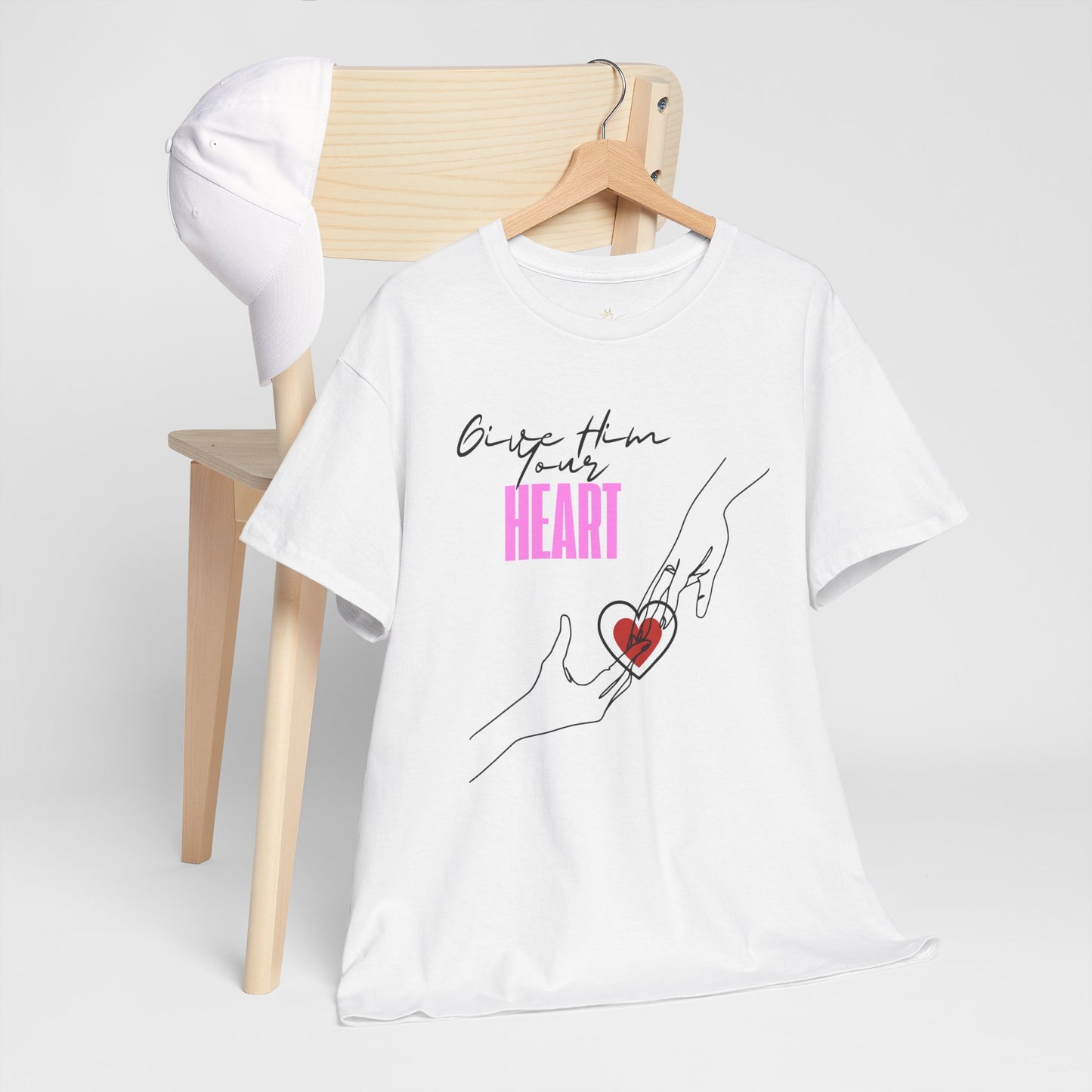 Unisex Heavy Cotton Tee - Give Them Your Heart Graphic Tee