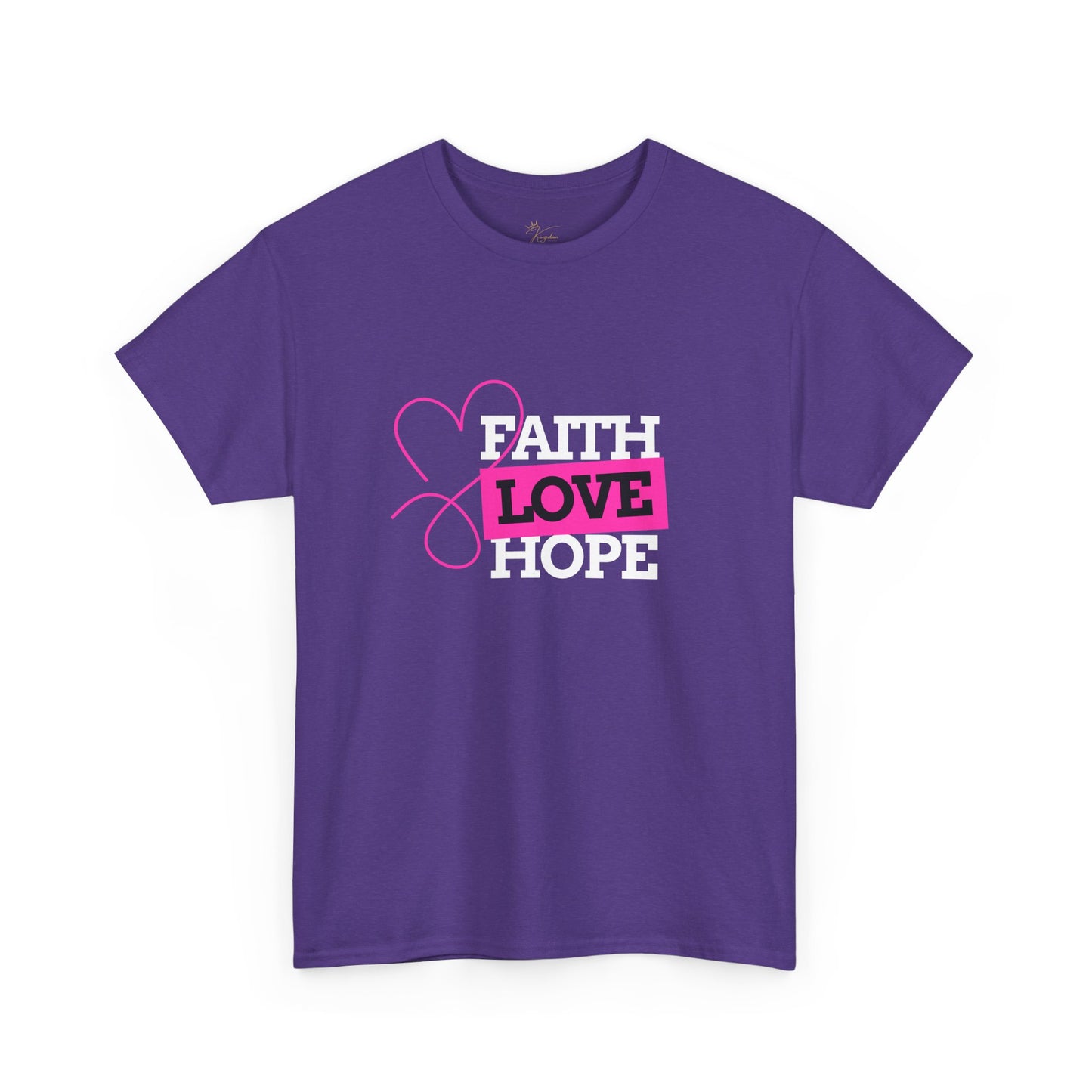 Faith Love Hope Unisex Heavy Cotton Tee - Inspirational Graphic T-Shirt