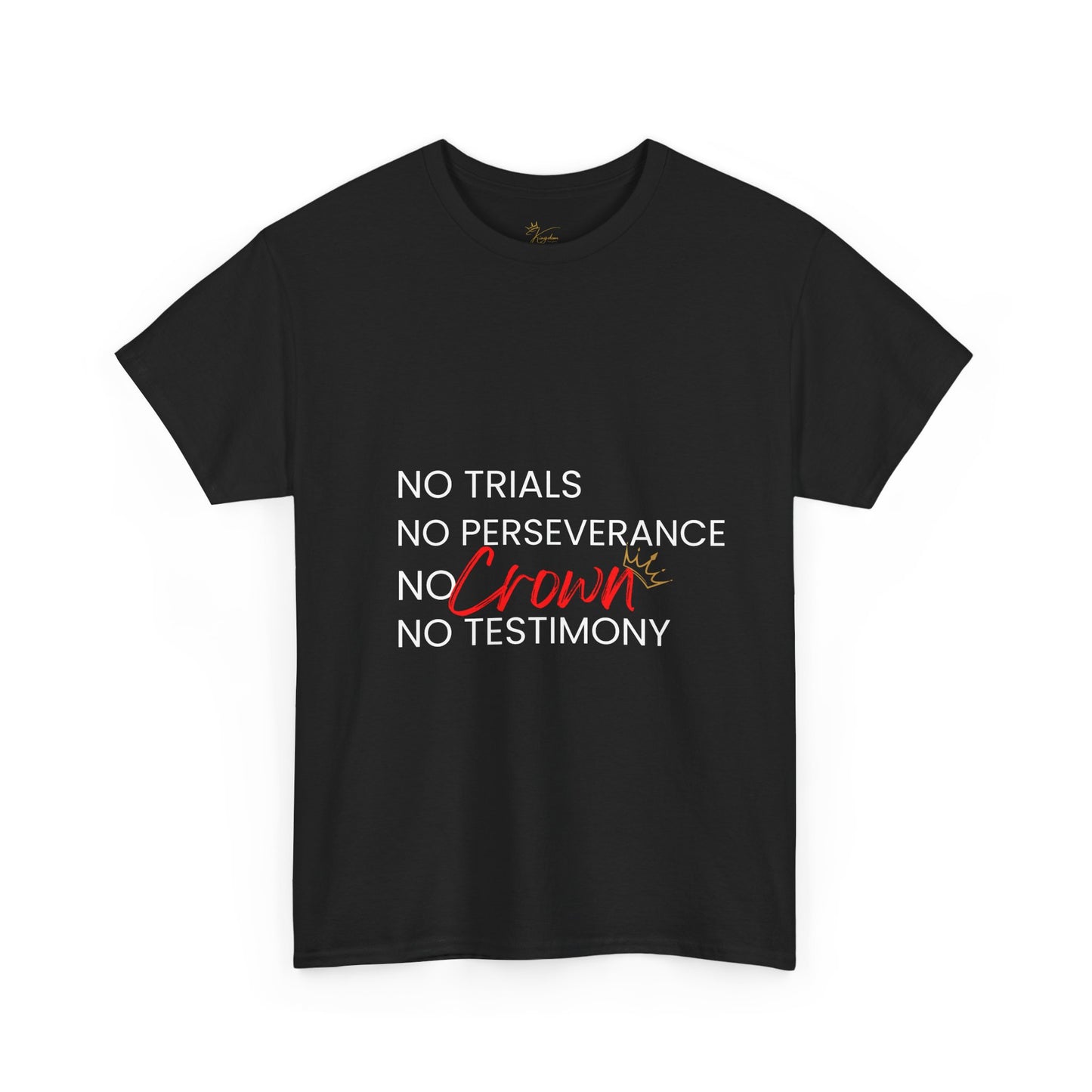 No Trials, No Perseverance, No Crown, No Testimony - Unisex Heavy Cotton Tee