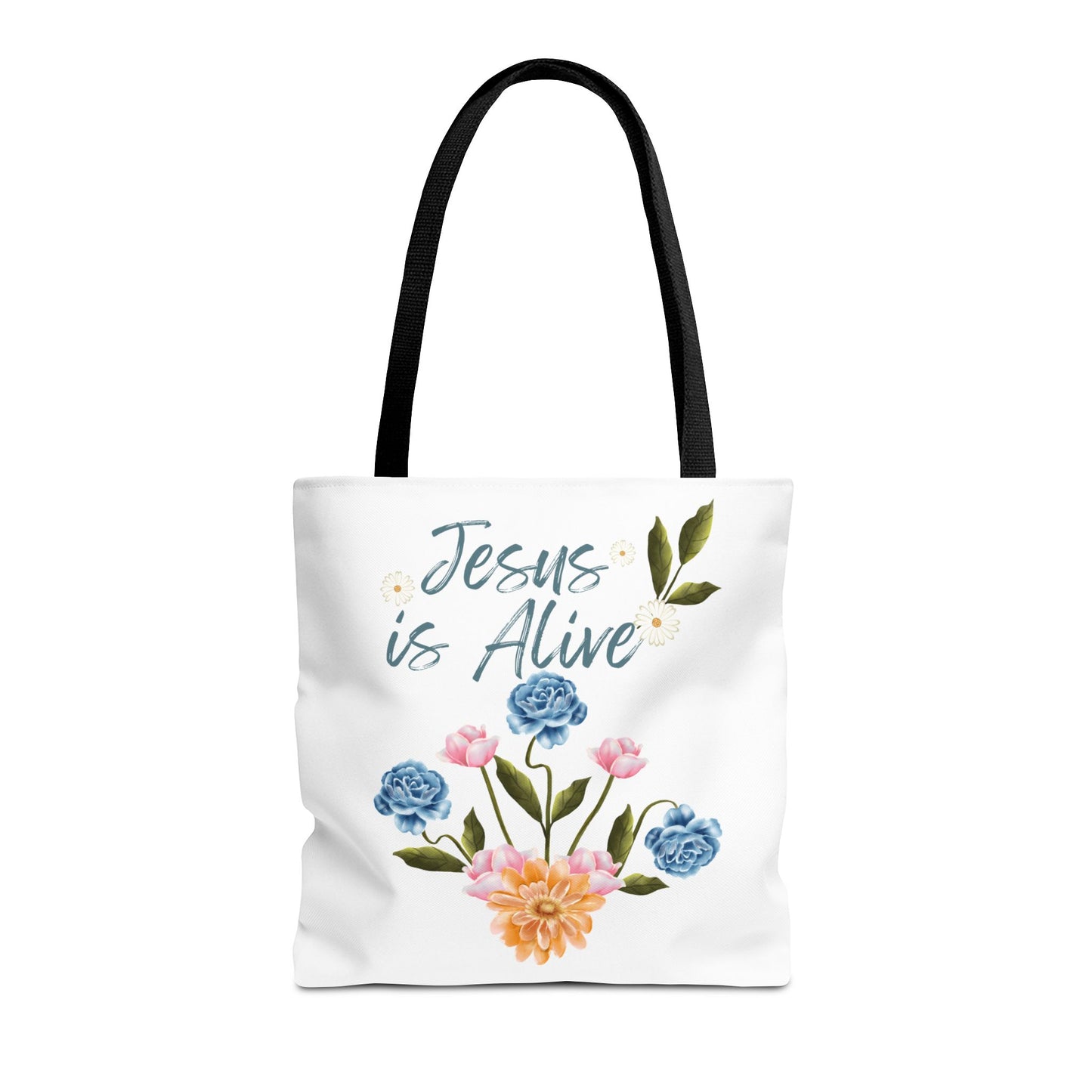 Inspirational Floral Tote Bag - 'Jesus is Alive' - Perfect for Everyday Use and Celebrations