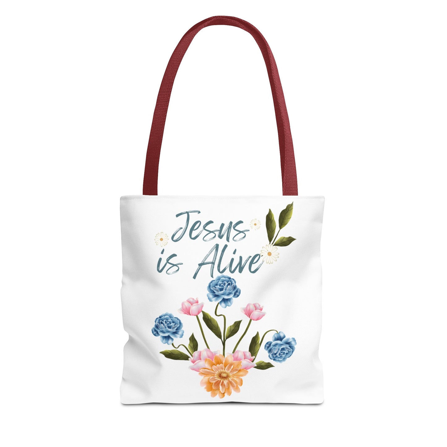 Inspirational Floral Tote Bag - 'Jesus is Alive' - Perfect for Everyday Use and Celebrations