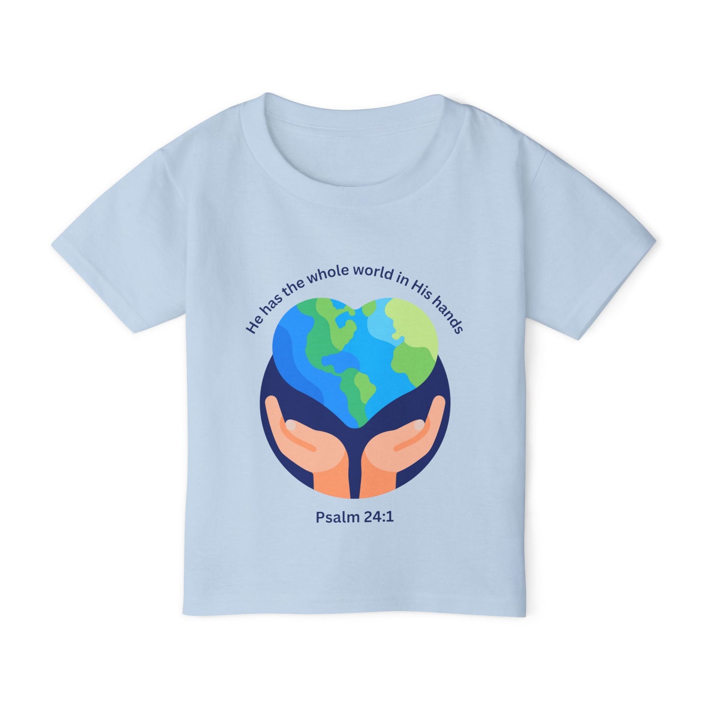 Children's Earth-Themed T-Shirt - "He Has the Whole World in His Hands" - Faith-Inspired Gift