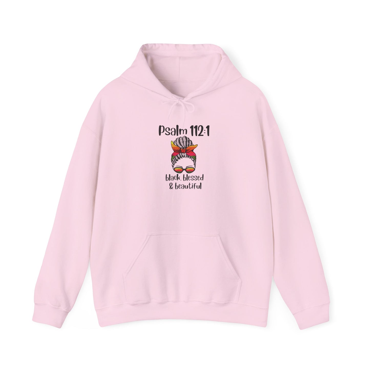 Inspirational Hooded Sweatshirt - "Black Blessed & Beautiful" - Unisex Heavy Blend™