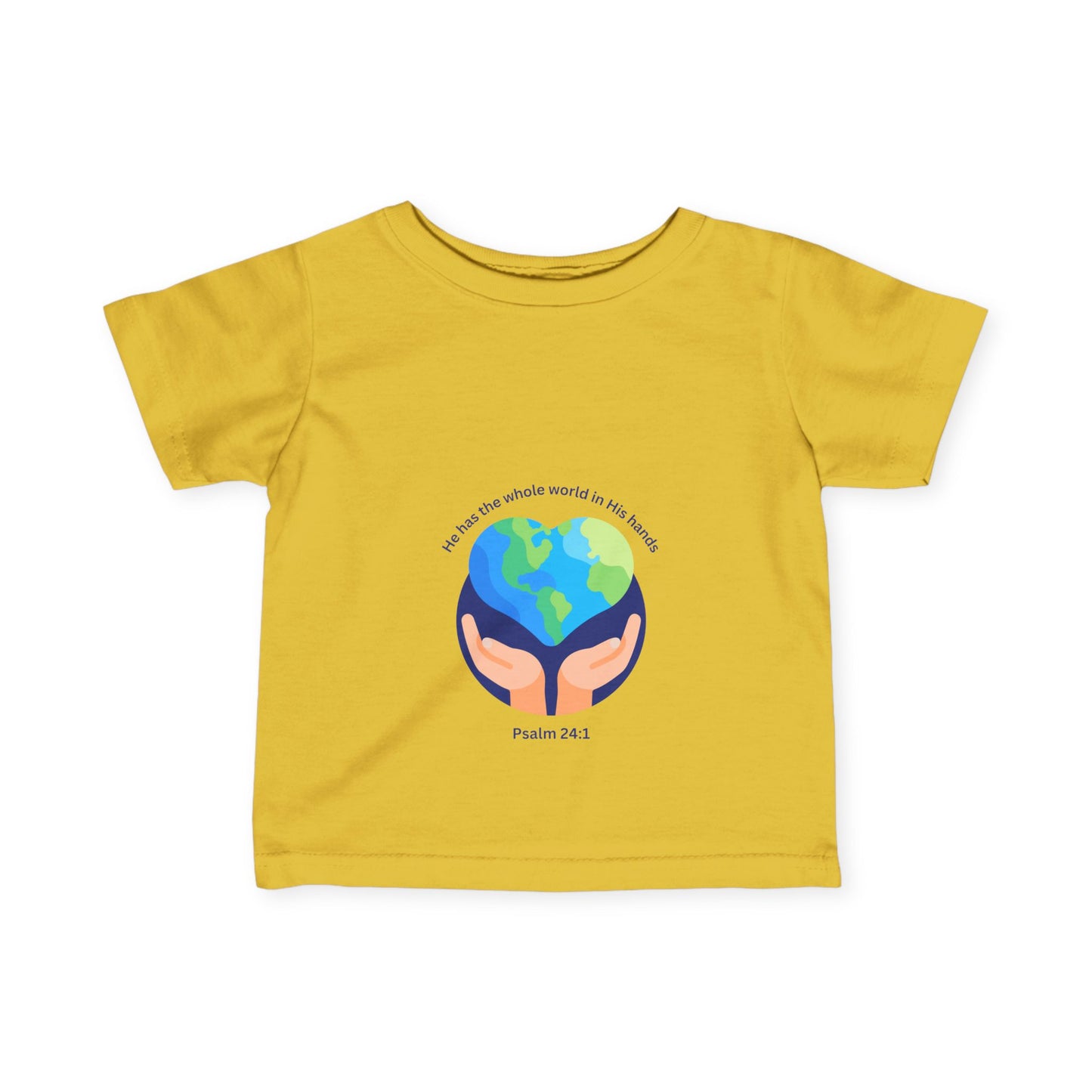 Infant Fine Jersey Tee - "He Holds the Whole World in His Hands" - Inspirational Baby Shirt