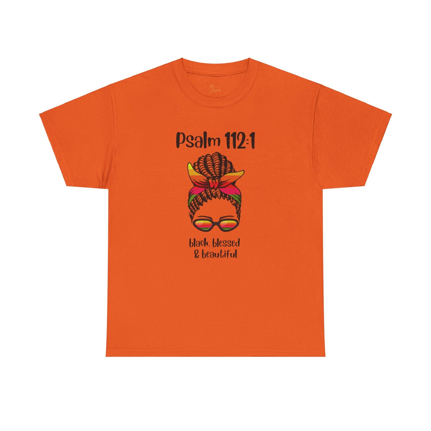 Unisex Heavy Cotton Tee - Psalm 112:1 - Black, Blessed & Beautiful