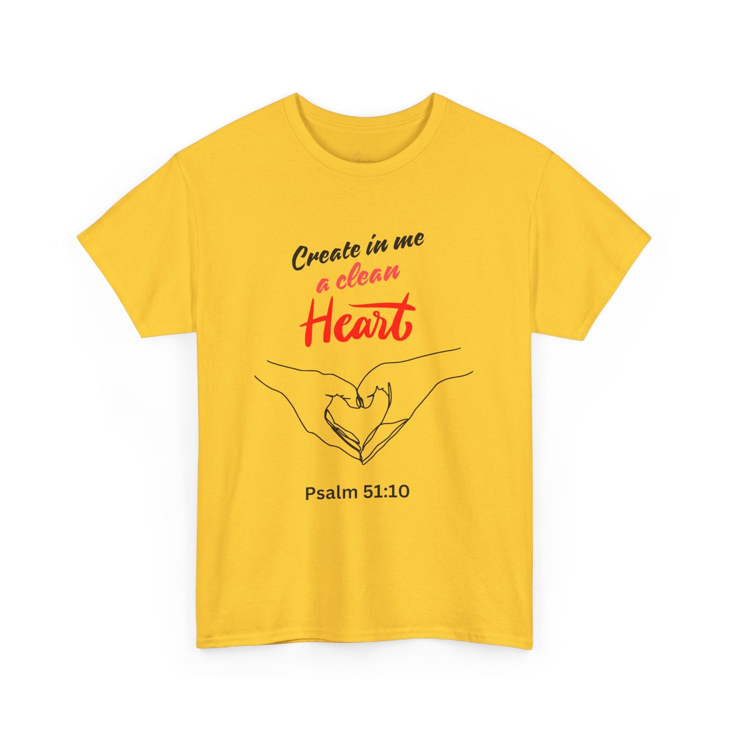 Inspirational Unisex Heavy Cotton Tee - "Create in Me a Clean Heart"